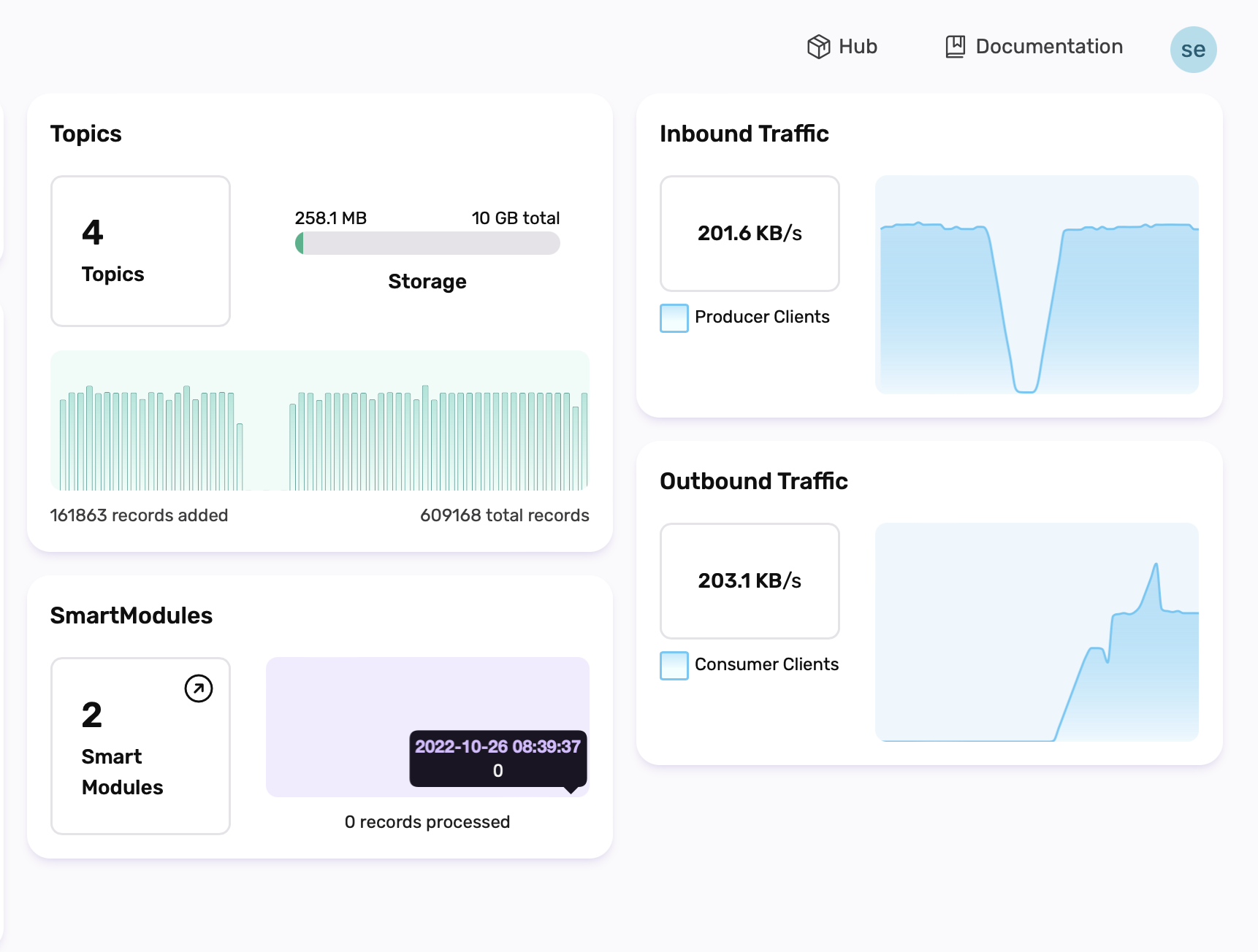 A cropped screenshot of the new InfinyOn Cloud web UI